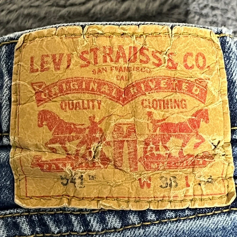 Levis 541 Athletic Taper Mens Jeans 38x34 Blue Medium Wash Stretch Denim AQ068‎